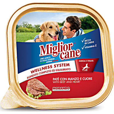 Migliorcane Vaschetta Manzo e Cuore 150 gr