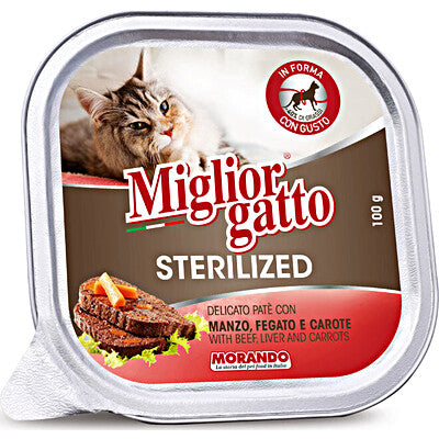 Migliorgatto Stérilisé Pâté Bœuf Foie et Carottes 100 gr