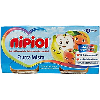 Nipiol Omogeneizzato Frutta Mista 2 x 80 gr