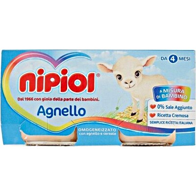 Nipiol Omogeneizzato Carne di Agnello 2 x 80 gr