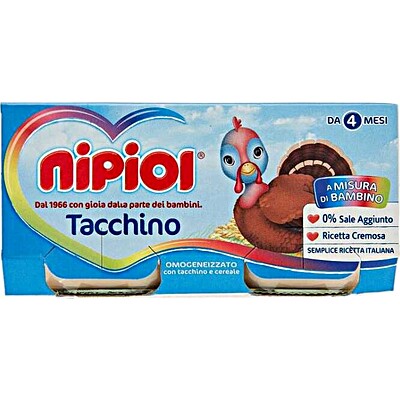 Nipiol Omogeneizzato Carne di Tacchino 2 x 80 gr
