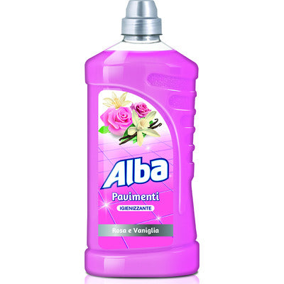ALBA Pavimenti Rosa e Vaniglia 1000 ml – Détergent assainissant pour sols et surfaces lavables