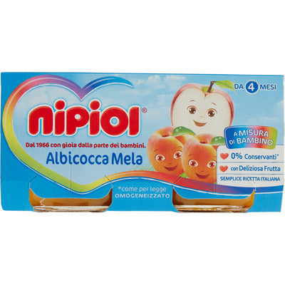 Nipiol Compote de fruits Abricot/Pomme 2 x 80 g