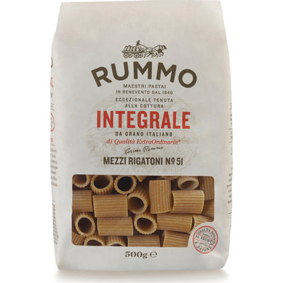 Rummo Whole Wheat Pasta Mezzi Rigatoni 500g