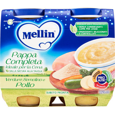 Mellin Babycena Formaggino/Pastine e Verdure 2 x 200 gr