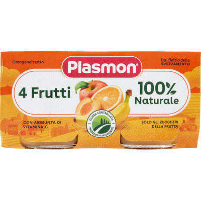 Plasmon Omogeneizzato Frutta 4 Frutti 2 x 80 gr