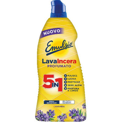 EMULSIO Lavaincera Pavimenti Profumati Fragranza di Lavanda 5 in 1 875 ml