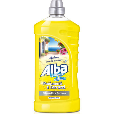 Alba Pavimenti Citronnelle 1000 ml – Détergent assainissant pour sols et surfaces lavables