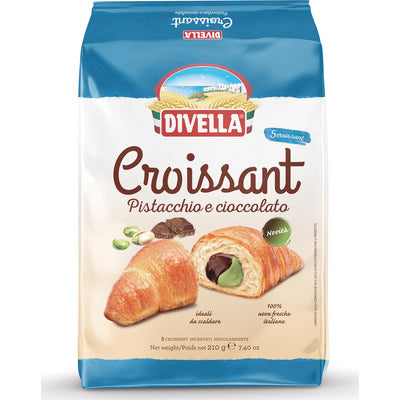 Divella 5 Croissants Pistache et Chocolat 210 g
