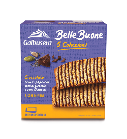 Galbusera BelleBuone 5 Breakfasts Chocolate poppy/sunflower/pumpkin seeds 5×40 g