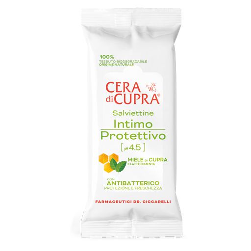 Salviettine Intime Protettive Cera di Cupra pH 4,5 con Antibatterico 12 pz