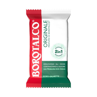 Borotalco - Deo-Salviette Originale 2in1 detergenti e deodoranti 12 pz