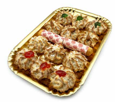 Flowery tray of biscuits, pastry, dessert, 400g