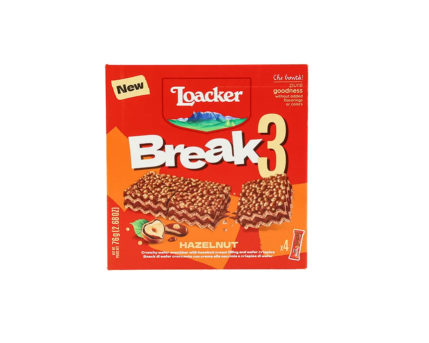 LOACKER Break3 Hazelnut 4x18 g