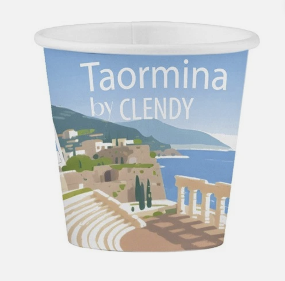 CLENDY 25 Taormina Paper Coffee Cups