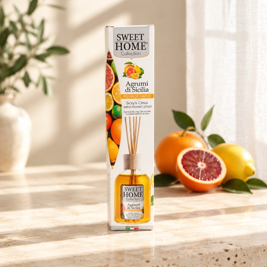 Sweet Home Profumatore Ambiente con Bastoncini Agrumi di Sicilia 100 ml