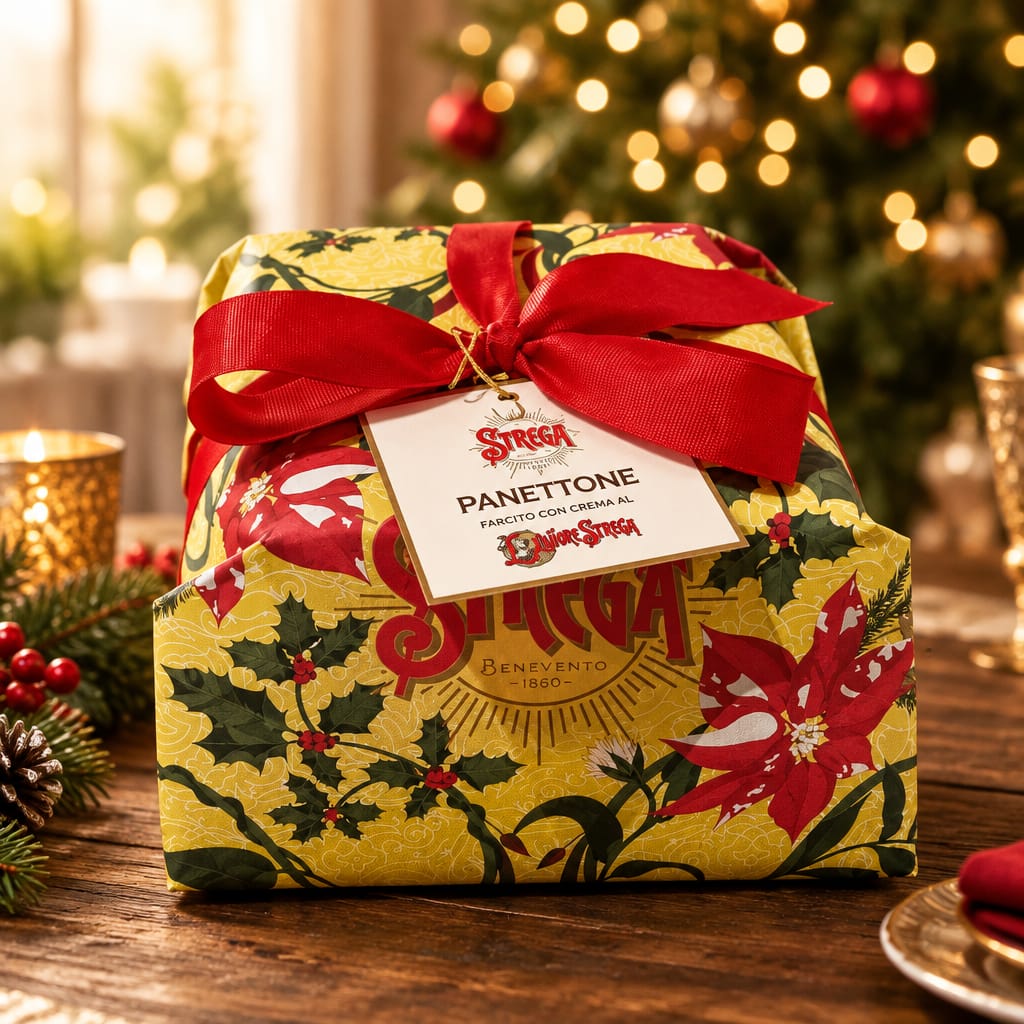 Strega Alberti Panettone Farcito alla Crema di Liquore Strega - 1 kg