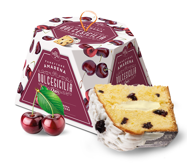 Dais Panettone with Custard and Black Cherries 800g