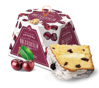 Dais Panettone with Custard and Black Cherries 800g
