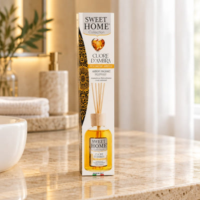 Sweet Home Profumatore Ambiente con Bastoncini Cuore d'Ambra 100 ml