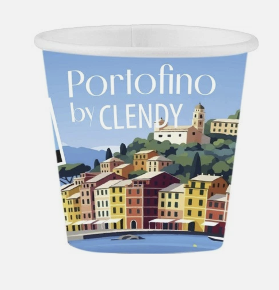 CLENDY 25 Portofino Paper Coffee Cups