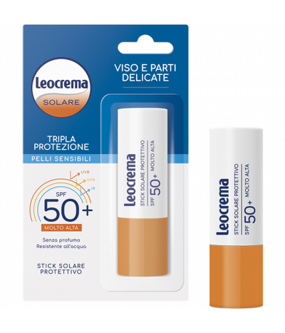 Leocrema Solaire Stick Visage Peaux Sensibles SPF 50+ 12 g