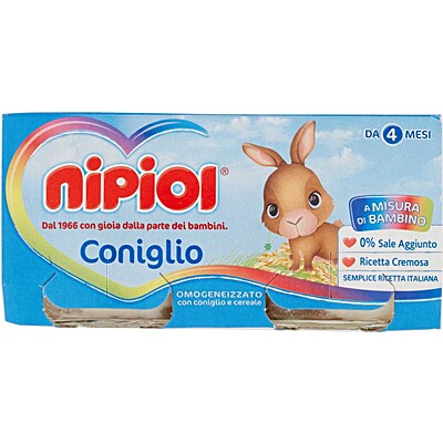 Nipiol Omogeneizzato Carne di Coniglio 2 x 80 gr