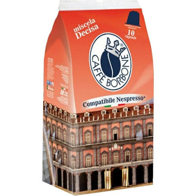 Caffè Borbone 10 Decisa Capsules Compatible with Nespresso
