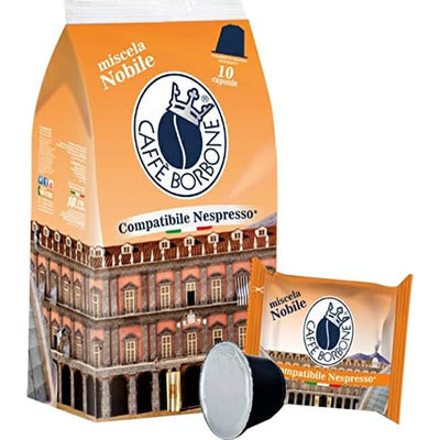 Caffè Borbone 10 Nobile Capsules Compatible with Nespresso