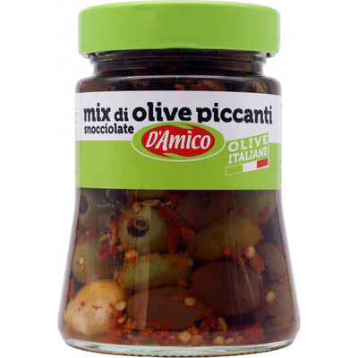 D'Amico Pitted Spicy Olive Mix 280g
