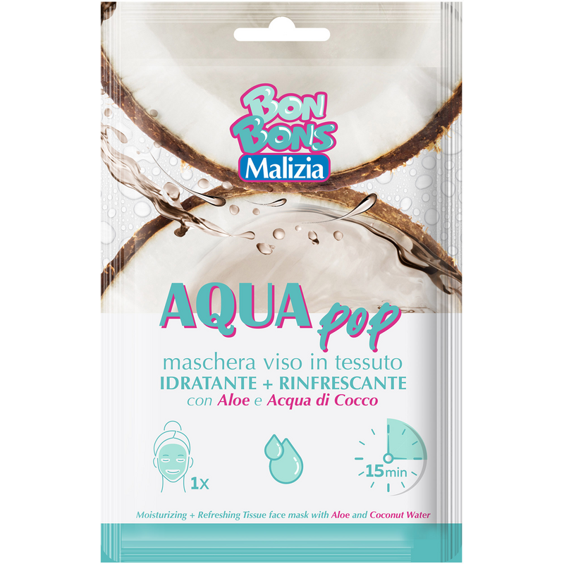 Malizia Bon Bons Aqua pop maschera viso in tessuto 25 mL