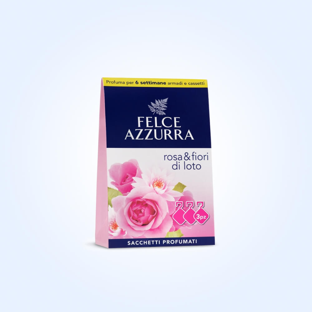 Felce Azzurra Sacchetti Profumati Armadi e Cassetti Rosa e Fiori di Loto – 3 pezzi