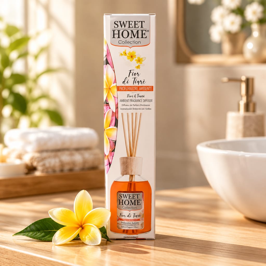 Sweet Home Profumatore Ambiente con Bastoncini Fior di Tiaré 100 ml