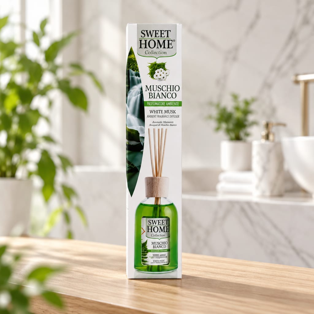 Sweet Home Profumatore Ambiente con Bastoncini Muschio Bianco 100 ml