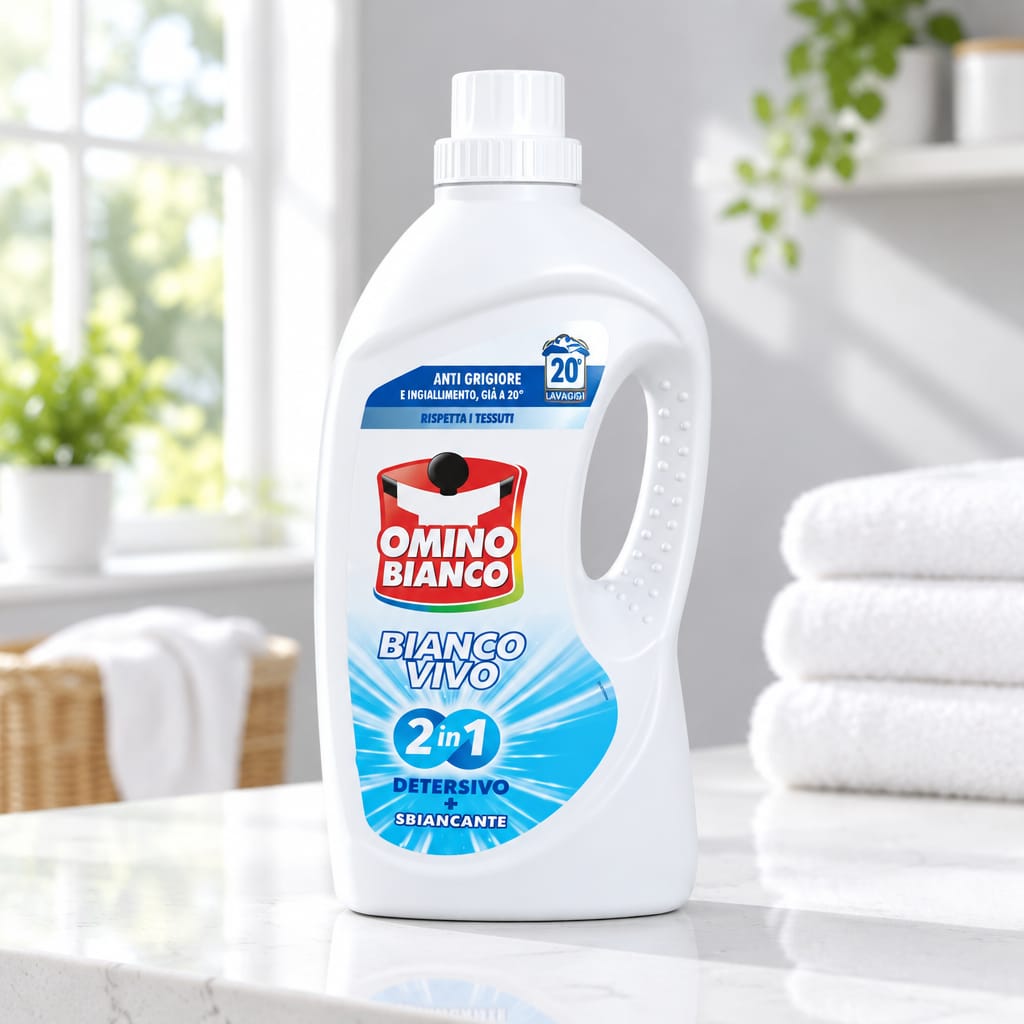 Omino Bianco Bianco Vivo 2in1 Detersivo + Sbiancante – 60 Lavaggi