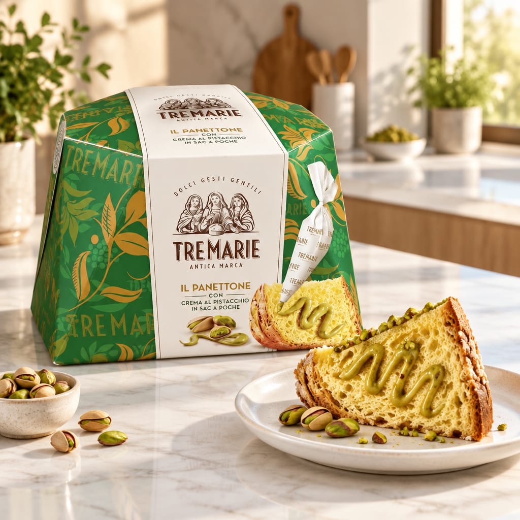 Tre Marie Panettone con crema al Pistacchio in sac a poche - 950 gr