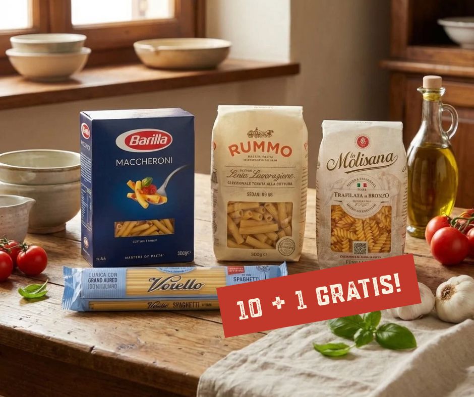 Box Pasta Italiana – 10 + 1 Pacchetto Omaggio (500 g ciascuno)