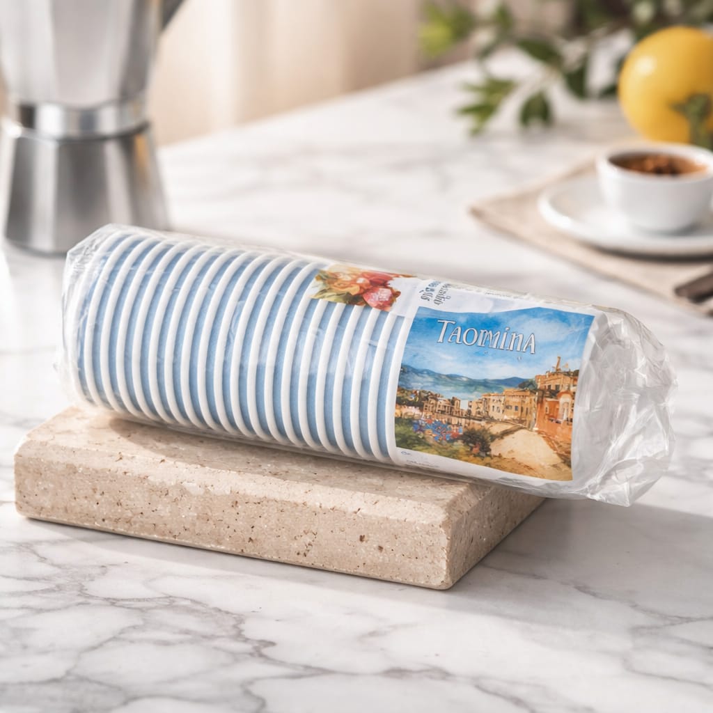 CLENDY 25 Taormina Paper Coffee Cups