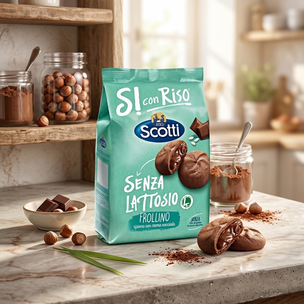 Sì con Riso Scotti Frollino Ripieno con Crema Nocciola - 200g