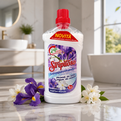 Fatigati Strepitoso Lavapavimenti 1L Iris e Fiori Bianchi