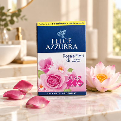 Felce Azzurra Sacchetti Profumati Armadi e Cassetti Rosa e Fiori di Loto – 3 pezzi