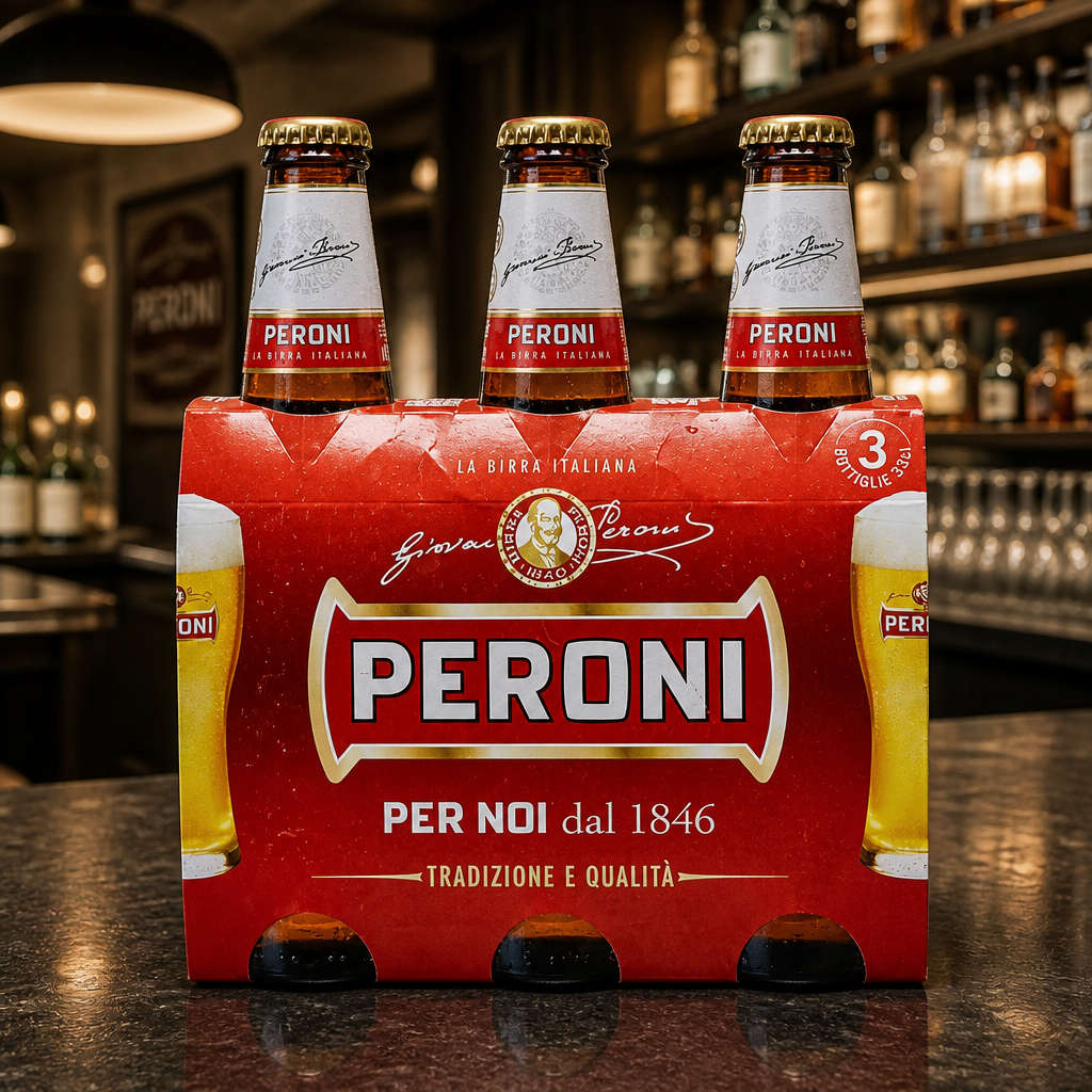 Bière Peroni, pack de 3 bouteilles de 330 ml