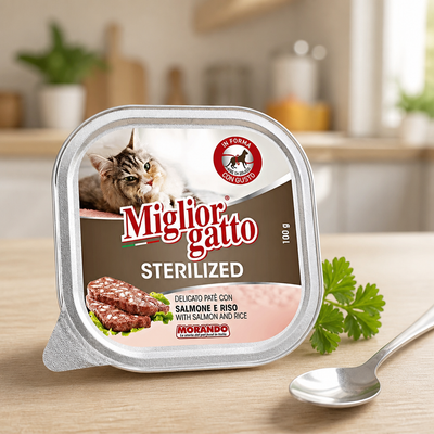 Migliorgatto Patée Stérilisé Saumon et Riz 100 g