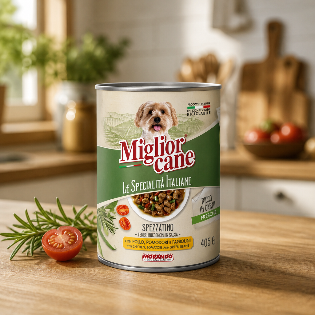 Migliorcane Spécialités Bouchées Poulet Tomate Haricots Verts 405 gr