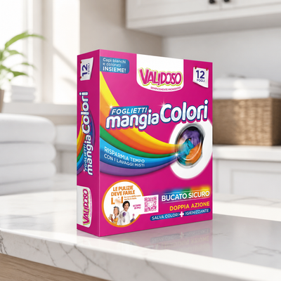 Feuilles absorbantes pour couleurs VALID – 12 feuilles de lessive
