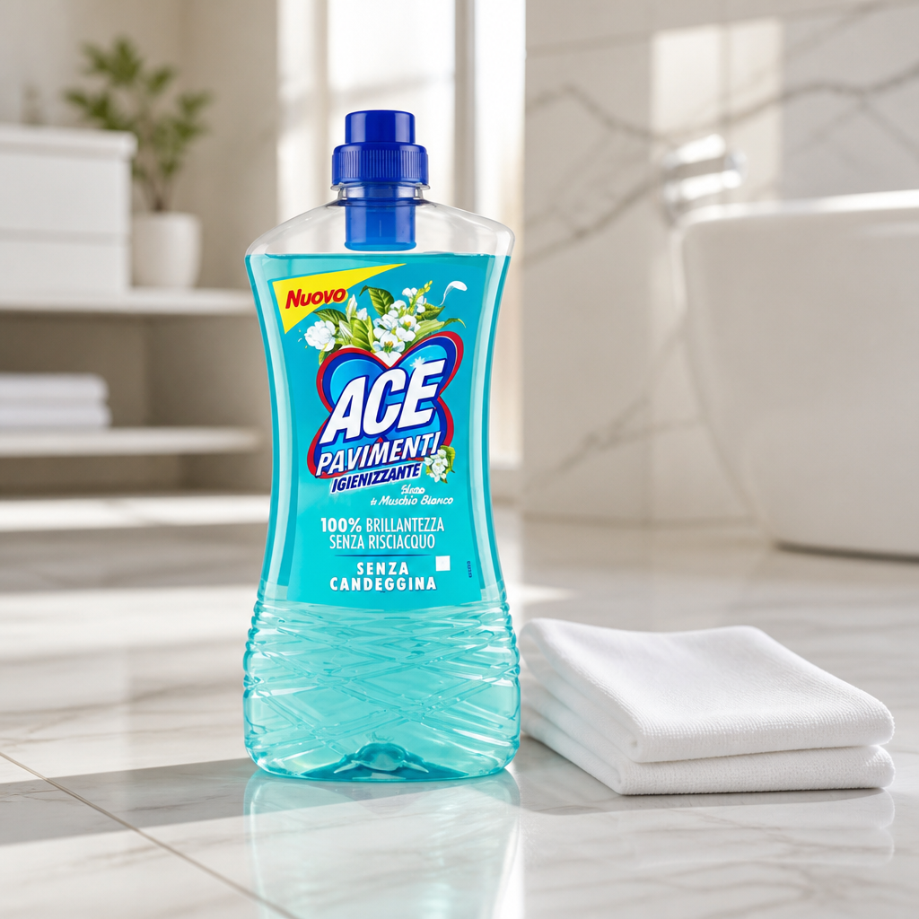 ACE Pavimenti Igienizzante Talco e Muschio Bianco 1000 ml – Detergente Pavimenti Senza Candeggina
