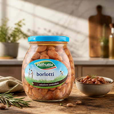 Valfrutta Borlotti Beans in Glass 360g