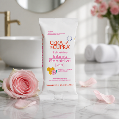 Salviettine Intime Cera di Cupra Sensitive pH 5,0 per Pelli Sensibili 12 pz
