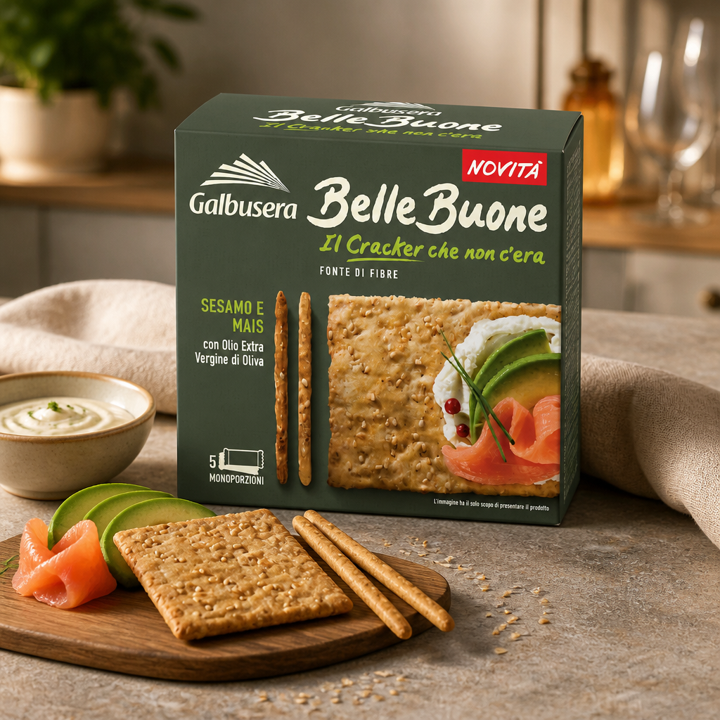 Galbusera Belle Buone Cracker Sesamo e Mais 5 x Gr.40