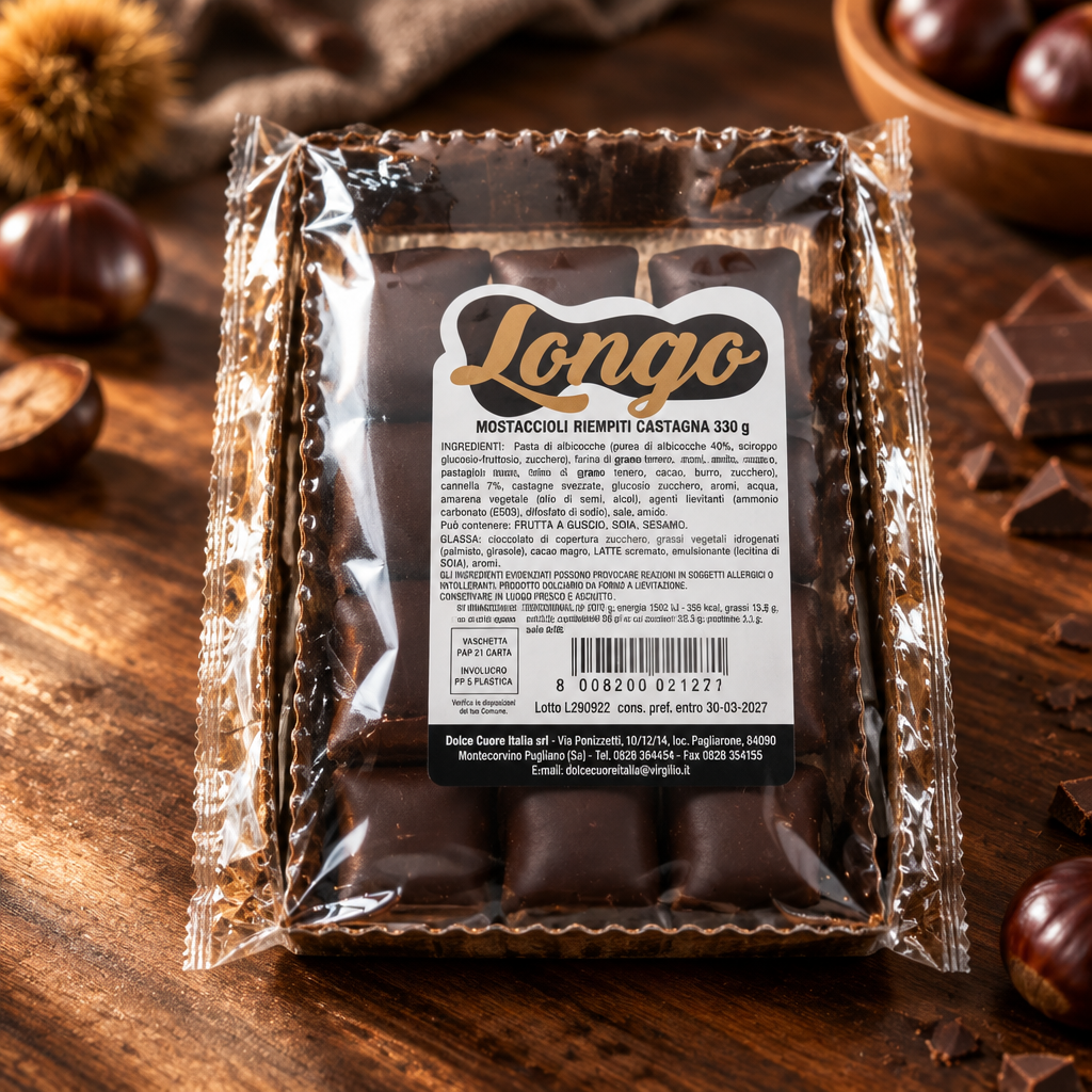 Longo Mostaccioli Ripieni Castagna 330 gr